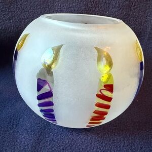 Teleflora Birthday Celebration Globe Flower Vase Glass with Candle design